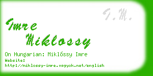 imre miklossy business card
