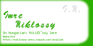 imre miklossy business card